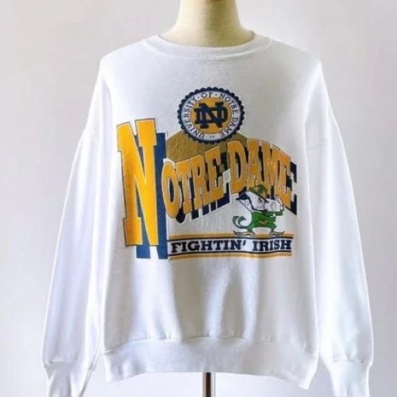 Sweaters - Norte Dame Fighting Irish Sweatshirt, Vintage 90s Notre Dame Sweatshirt
